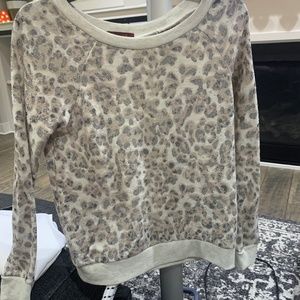 Cheetah burnout terry sweatshirt